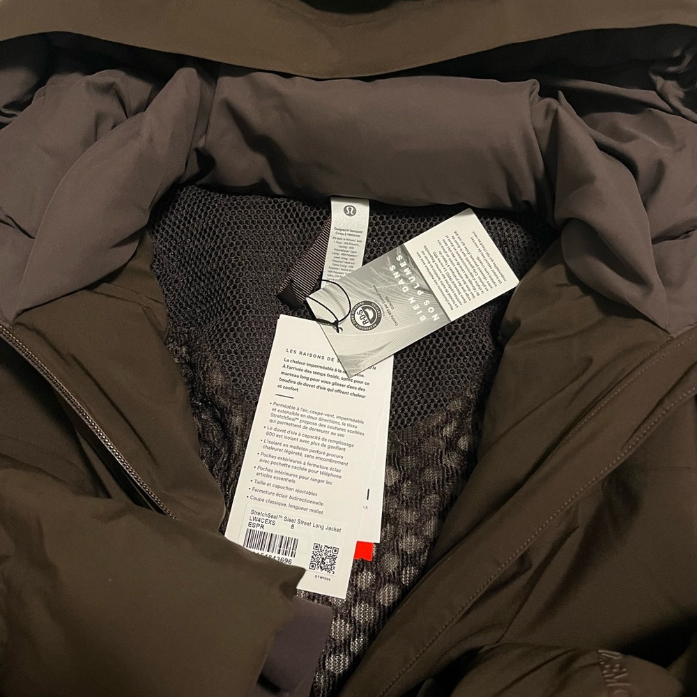 BRAND NEW Lululemon StretchSeal Sleet Street 600-Down-Fill Long Jacket - Picture 14 of 16